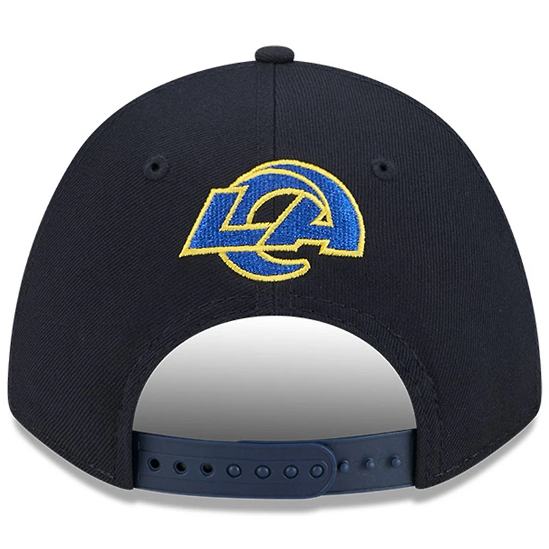 Casquette ajustable New Era 9FORTY M-Crown bleu nuit pour homme, collection Rivalries 2025 des Los Angeles Rams