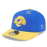 Casquette ajustée New Era 59FIFTY pour homme, bleu royal/or, Los Angeles Rams, draft NFL 2026