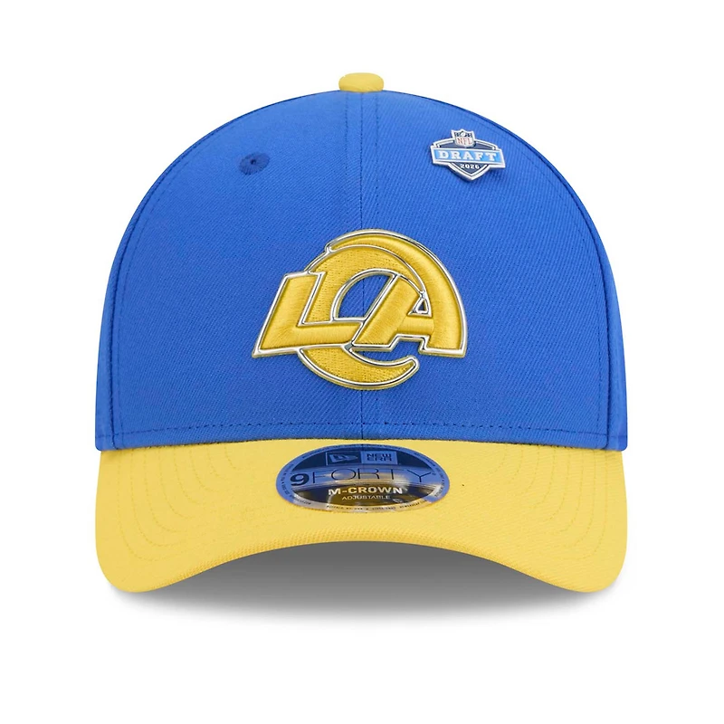 Men's New Era Royal/Gold Los Angeles Rams 2026 NFL Draft 9FORTY M-Crown Adjustable Hat