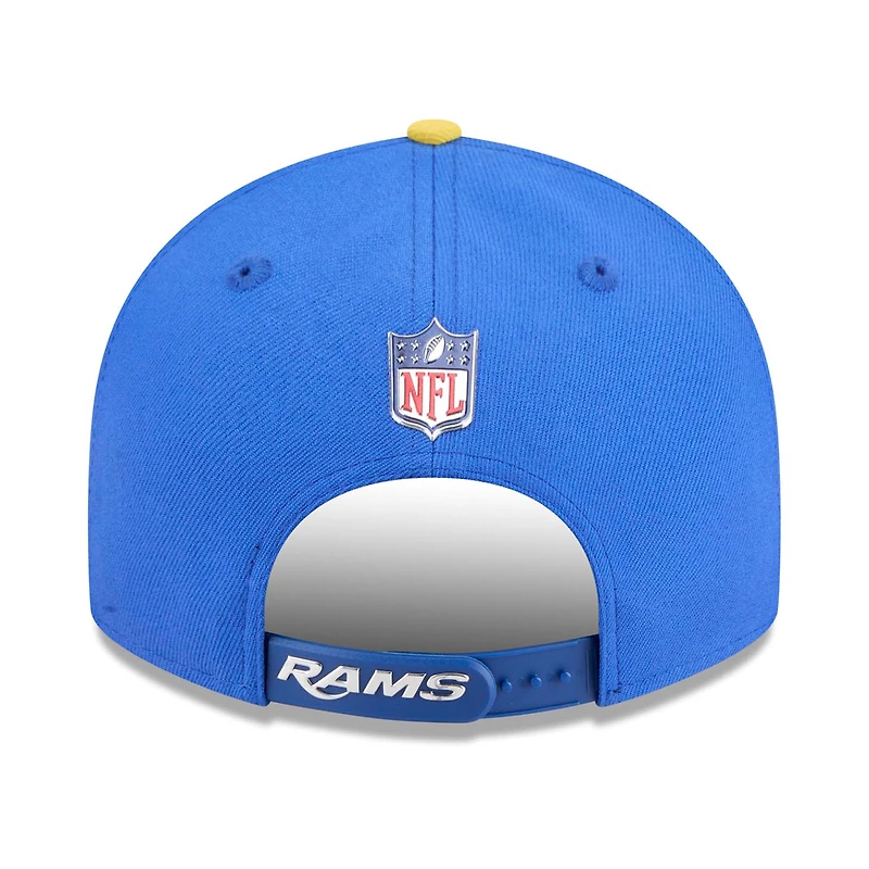 Casquette snapback New Era 9FIFTY pour homme, bleu royal/or, Los Angeles Rams, édition spéciale draft NFL 2026.