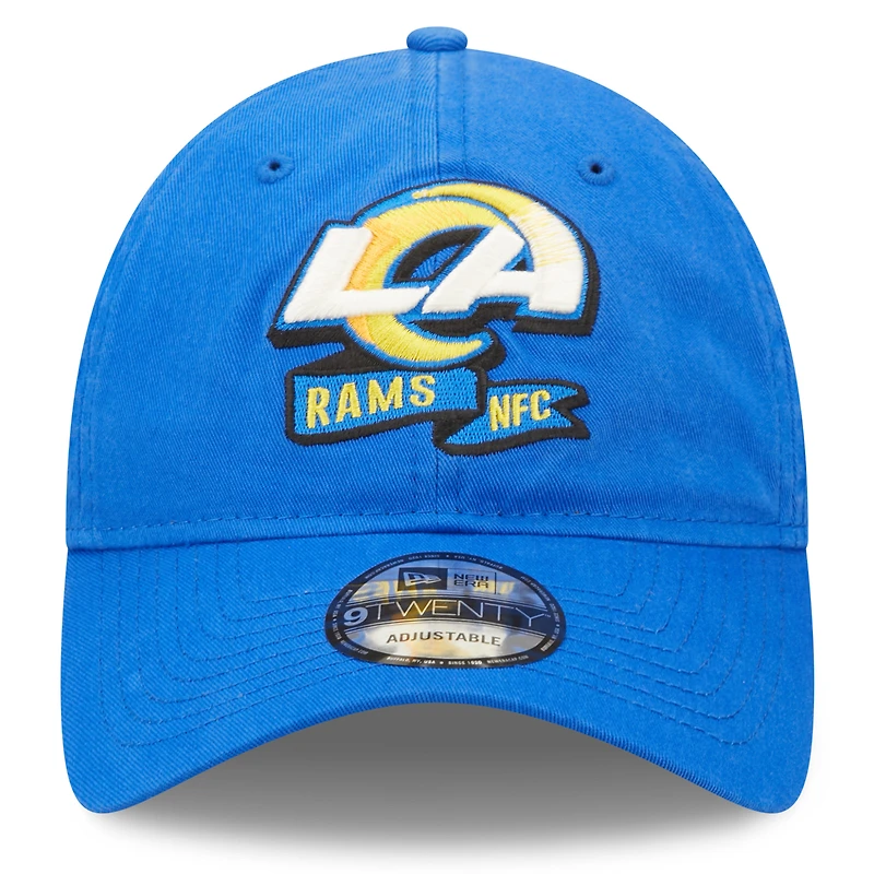 New Era Royal Los Angeles Rams 2022 Sideline - Casquette réglable 9TWENTY Team Color pour homme