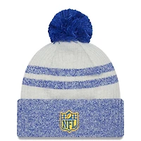 Men's New Era Royal Los Angeles Rams 2022 Sideline Historic Cuffed Pom Knit Hat