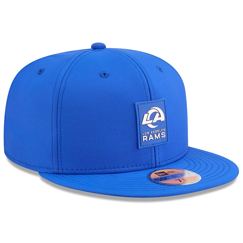 Casquette ajustée New Era Royal Los Angeles Rams 2025 Sideline Quill Tech 59FIFTY pour homme