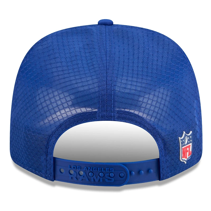 Casquette ajustable New Era Royal Los Angeles Rams 2025 Sideline Throwback 9SEVENTY Trucker pour homme