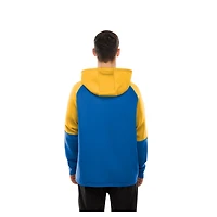 Sweat à capuche raglan blocs de couleurs authentiques New Era Royal Los Angeles Rams pour homme
