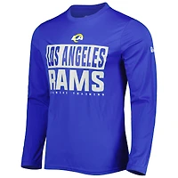 T-shirt à manches longues Royal Los Angeles Rams Combine Authentic Offsides New Era pour homme