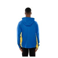 Sweat à capuche zippé intégral New Era Royal Los Angeles Rams Combine Authentic Raglan Scuba pour homme