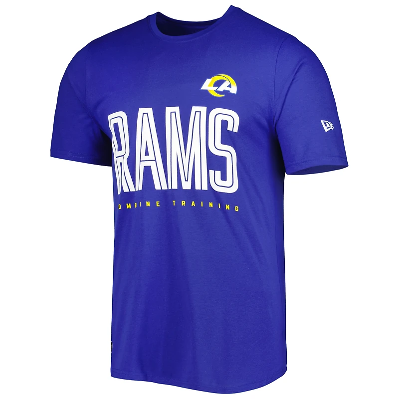 T-shirt New Era Royal Los Angeles Rams Combine Authentic Training Huddle Up pour homme