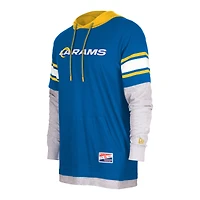 T-shirt à capuche manches longues pour homme New Era Royal Los Angeles Rams Current Day
