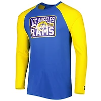 T-shirt à manches longues raglan Current Los Angeles Rams New Era Royal pour homme