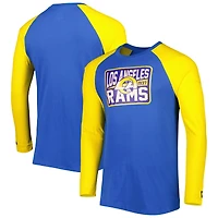 T-shirt à manches longues raglan Current Los Angeles Rams New Era Royal pour homme