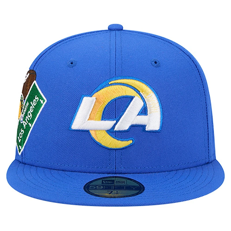 Men's New Era  Royal Los Angeles Rams Group Chat 59FIFTY Fitted Hat