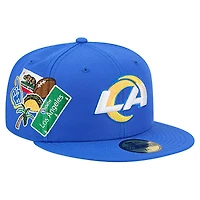 Casquette ajustée 59FIFTY New Era Royal Los Angeles Rams Group Chat pour homme