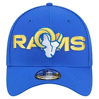 Casquette extensible New Era Royal Los Angeles Rams 39THIRTY pour homme avec logo superposé