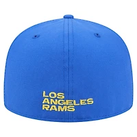 Casquette ajustée New Era Royal Los Angeles Rams Overlap Wordmark 59FIFTY pour homme
