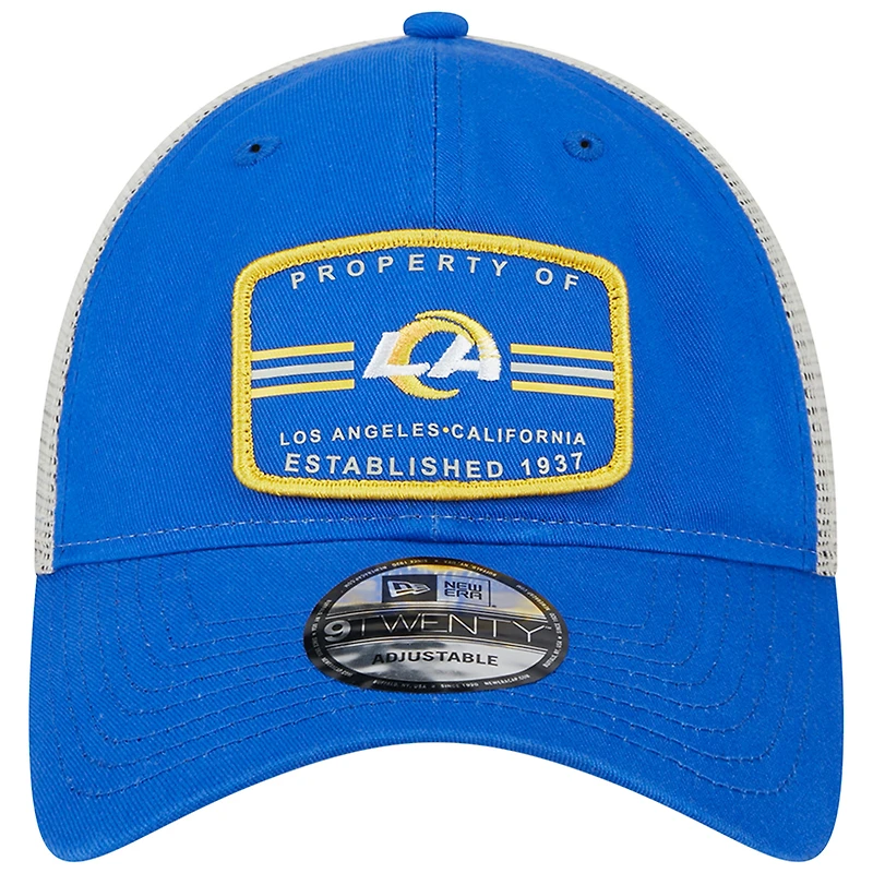 Casquette ajustable 9TWENTY Property Trucker 9TWENTY Royal Los Angeles Rams New Era pour homme