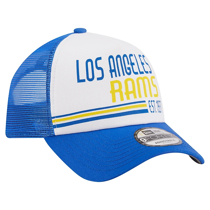 Casquette réglable 9FORTY Stacked A-Frame Trucker New Era Royal Los Angeles Rams pour hommes