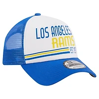 Casquette réglable 9FORTY Stacked A-Frame Trucker New Era Royal Los Angeles Rams pour hommes