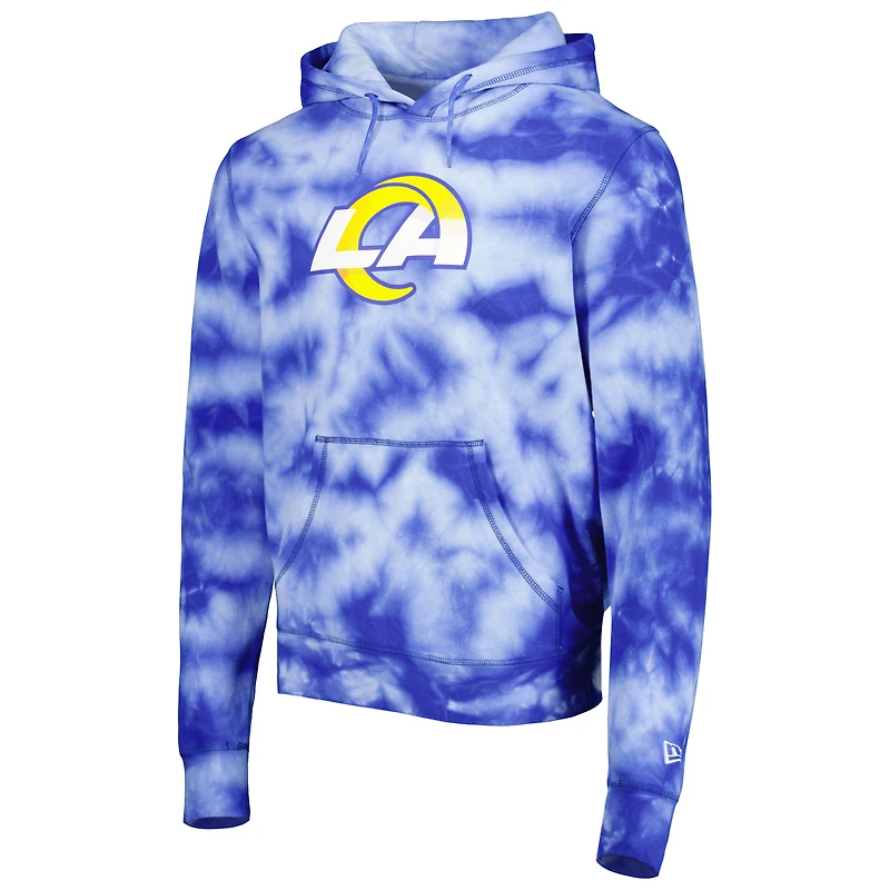 Sweat à capuche tie-dye Royal Los Angeles Rams Team New Era pour homme
