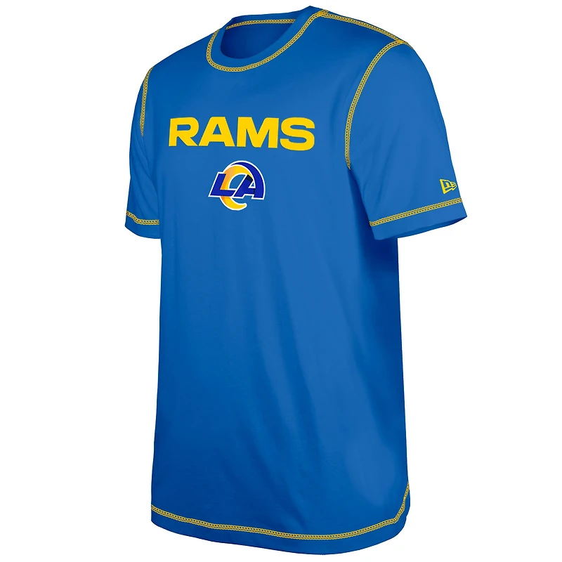 T-shirt à imprimé Third Down Puff New Era Royal Los Angeles Rams pour hommes