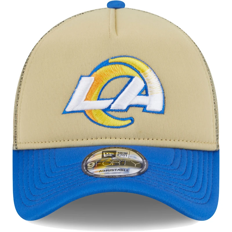 Casquette ajustable 9FORTY New Era pour homme Los Angeles Rams All Day A-Frame Trucker fauve/royal