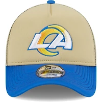 Casquette ajustable 9FORTY New Era pour homme Los Angeles Rams All Day A-Frame Trucker fauve/royal