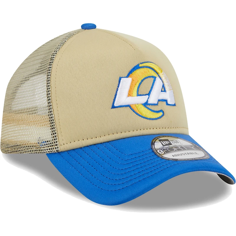 Casquette ajustable 9FORTY New Era pour homme Los Angeles Rams All Day A-Frame Trucker fauve/royal