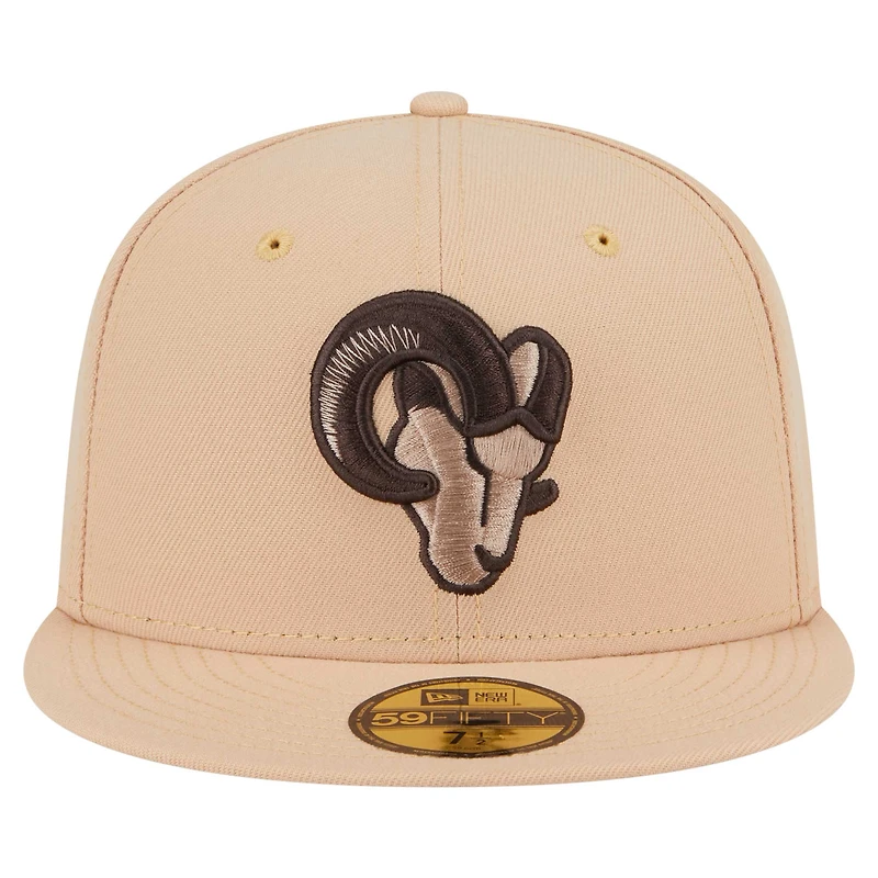 Men's New Era Tan Los Angeles Rams Candied Pecan 59FIFTY Fitted Hat