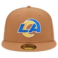Casquette ajustée 59FIFTY New Era pour hommes, beige, Los Angeles Rams Color Pack, avec patch latéral