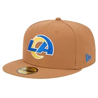 Casquette ajustée 59FIFTY New Era pour hommes, beige, Los Angeles Rams Color Pack, avec patch latéral