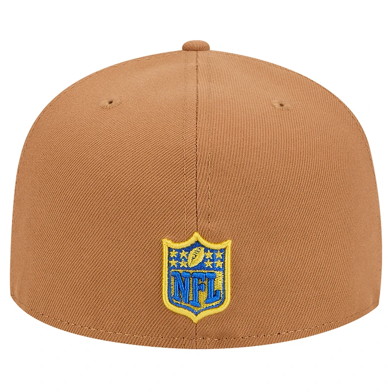 Casquette ajustée 59FIFTY New Era pour hommes, beige, Los Angeles Rams Color Pack, avec patch latéral