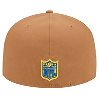 Casquette ajustée 59FIFTY New Era pour hommes, beige, Los Angeles Rams Color Pack, avec patch latéral