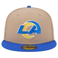Men's New Era Tan Los Angeles Rams  Logo Main 59FIFTY Fitted Hat