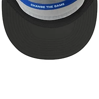 Casquette snapback New Era 9FIFTY pour homme, blanche et noire, Los Angeles Rams 2025 Inspire Change, à panneaux séparés.