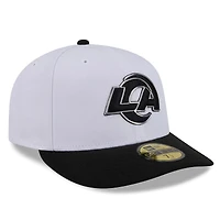 Men's New Era  White/Black Los Angeles Rams 2026 NFL Draft Pre-Curved 59FIFTY Fitted Hat