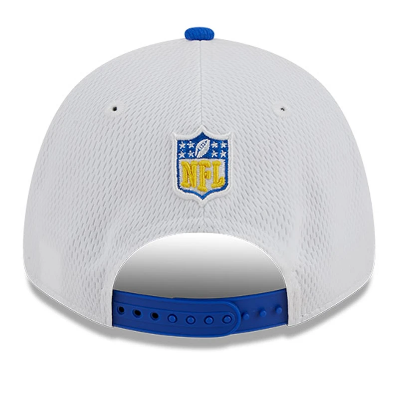 Casquette ajustable 9FORTY Sideline des Rams de Los Angeles 2023 New Era pour homme, or/bleu poudré