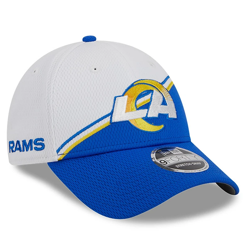 Men's New Era White/Powder Blue Los Angeles Rams 2023 Sideline 9FORTY Adjustable Hat