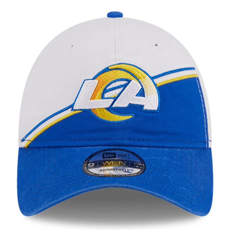 Casquette ajustable Sideline 9TWENTY des Rams de Los Angeles 2023 New Era pour homme, blanc/royal