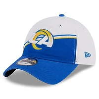 Casquette ajustable Sideline 9TWENTY des Rams de Los Angeles 2023 New Era pour homme, blanc/royal