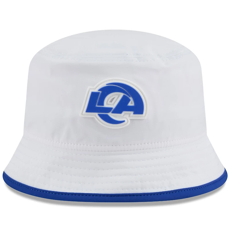 Men's New Era White Los Angeles Rams 2025 NFL Training Camp Stretch Bucket Hat