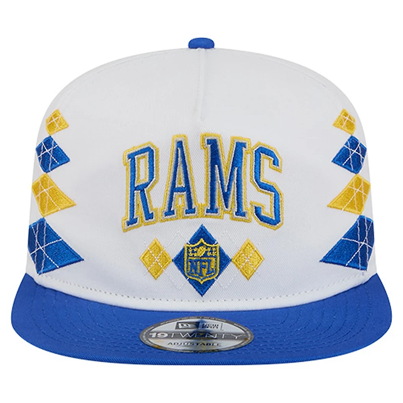 Men's New Era  White Los Angeles Rams Argyle 19TWENTY Adjustable Hat