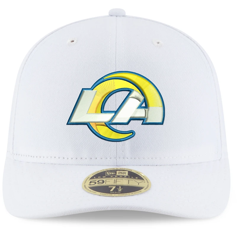 Men's New Era White Los Angeles Rams Omaha Low Profile 59FIFTY Fitted Hat