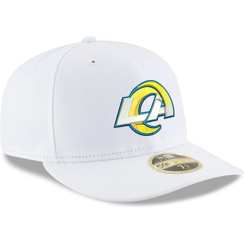 Men's New Era White Los Angeles Rams Omaha Low Profile 59FIFTY Fitted Hat