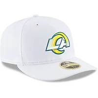 Men's New Era White Los Angeles Rams Omaha Low Profile 59FIFTY Fitted Hat
