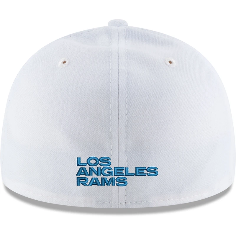 Men's New Era White Los Angeles Rams Omaha Low Profile 59FIFTY Fitted Hat