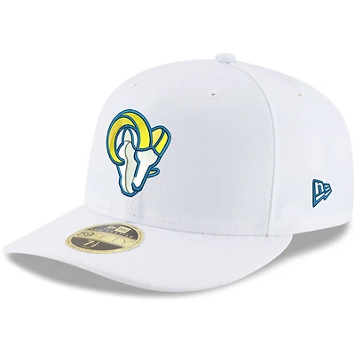 Men's New Era White Los Angeles Rams Omaha Low Profile 59FIFTY Fitted Hat