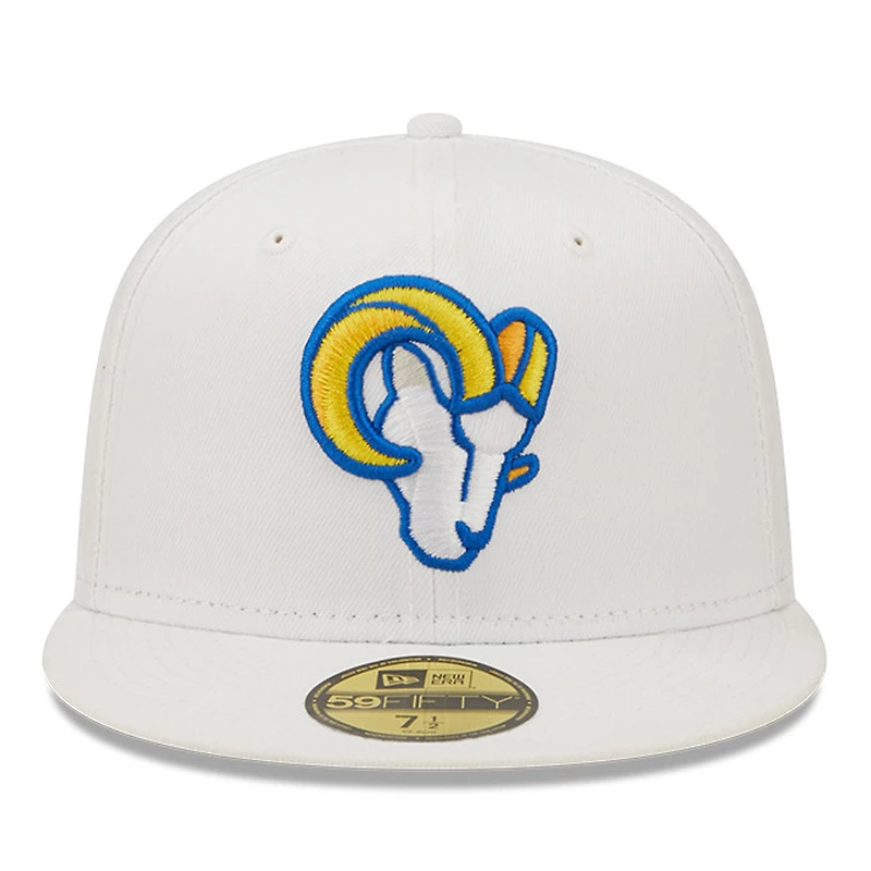 Casquette ajustée 59FIFTY Los Angeles Rams Omaha Ram Head New Era blanche pour homme