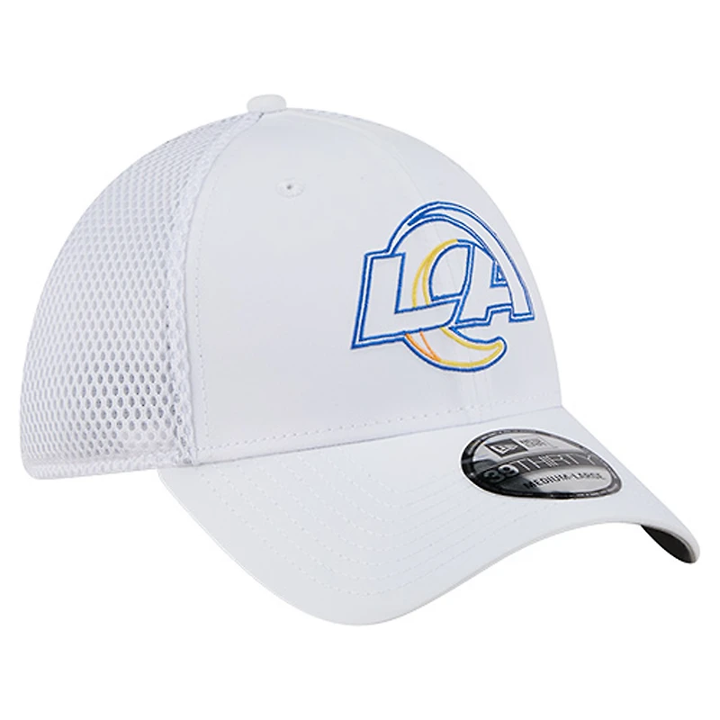 Casquette New Era blanche Los Angeles Rams Outline 39THIRTY Flex pour homme