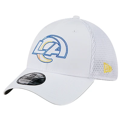 Casquette New Era blanche Los Angeles Rams Outline 39THIRTY Flex pour homme