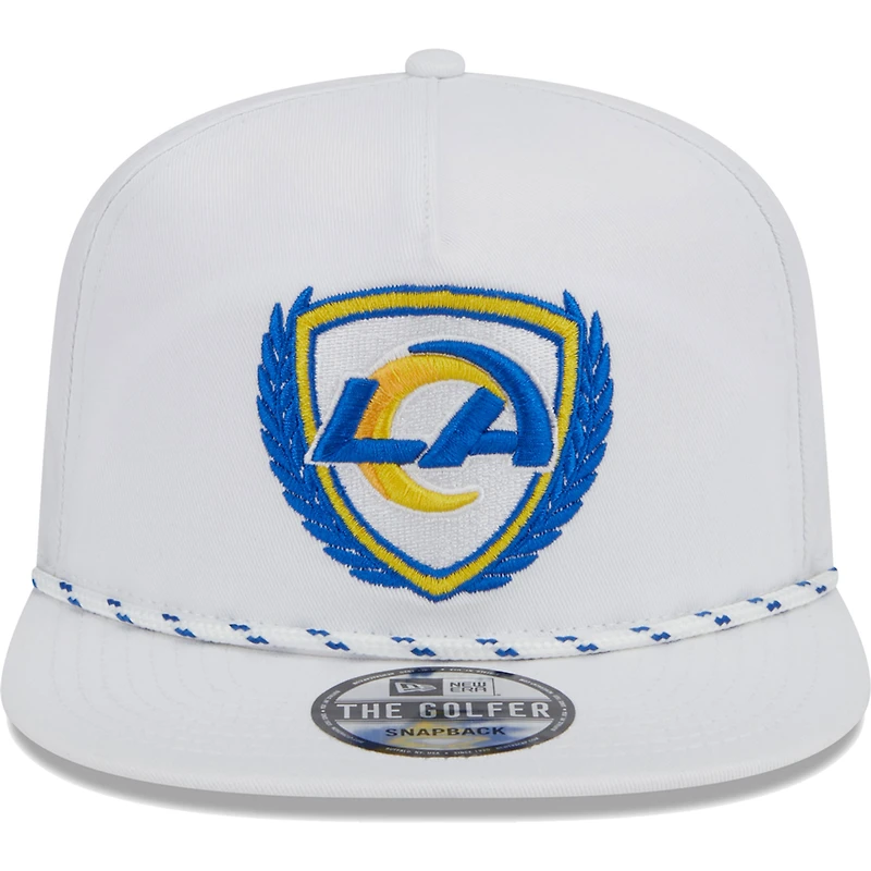 Men's New Era White Los Angeles Rams Tee Golfer 9FIFTY Snapback Hat